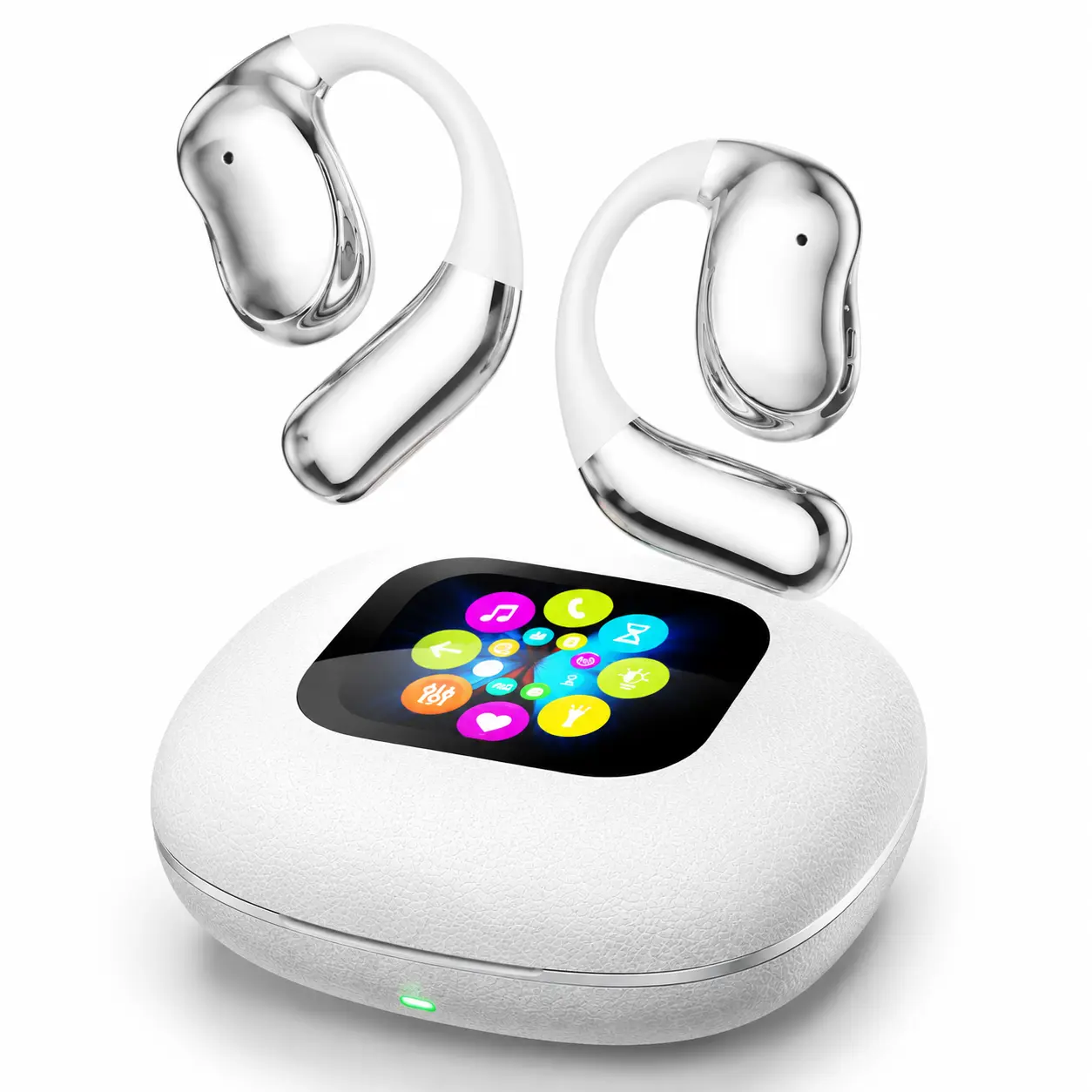 MFQGDX Open Ear  Earbuds with Smart Touch Screen Case Sports Earphones for iPhone & Android | Voice Assistant Ready  Headphones Secure Anti-Slip AirPods Wired Hybrid Detachable swimming high-quality Over-ear Bluetooth Wireless  silent party earpads 