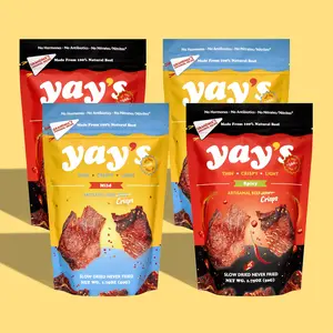 Pack: 2 Mild & 2 Spicy Crispy Beef Chips Beef Jerky Crisps