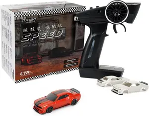 Turbo Racing C75 Drift RC Car - 1:76 Scale 2.4GHz RC Controlled Mini Sport Car, Full Proportional RTR, 30min Runtime, 17.5g Lightweight Electric Remote Control Toy for Adults
