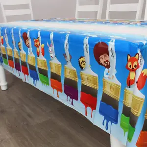 Bob Ross and Friends Plastic Table Cover Bob Ross and Friends Plastic Table Cover