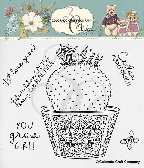 Colorado Craft Company - Clear Stamps - Kris Lauren - Grow Girl