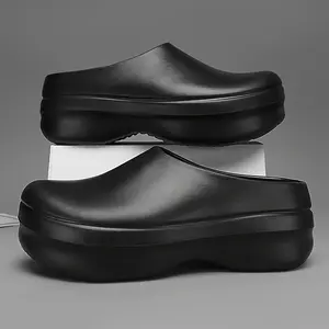 2025 New Clogs [Stylish Clogs] Comfortable Men's Black EVA Slip-On Clogs | Chunky Sole, Round Toe, Solid Color, Durable for Summer Casual Wear