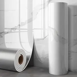 2.4mm Thick White Grey Black Marble Contact Paper | Waterproof Peel and Stick Wallpaper Roll Self-Adhesive PE Wall Panels for Kitchen Countertops,Bathroom,Bedroom,Living Room,Cabinets Marble Backsplash Wallpaper 15.75×118.11inch Marble Pattern Wallpaper