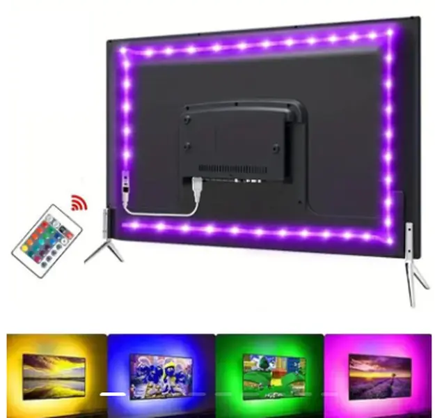 USB-Powered LED Strip Light 3M, DIY TV Backlight Ambient Lighting for Home Décor, LED Light Strips for Bedroom and Living Room Backlit Effects, TV LED Lights