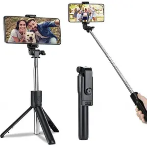 Extendable Selfie Stick Tripod with Bluetooth Remote, Portable Travel Tripod Stand for iPhone & Android, Perfect for Live Streaming & Video