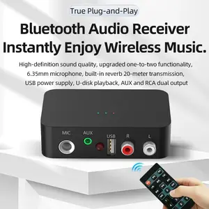 Bluetooth-compatible Receiver Adapter, Convert Old Speakers to Bluetooth-compatible, Multiple Ports, Easy Connection, Home Audio Upgrade Solution