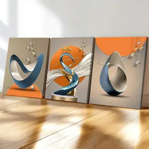 3-count wooden-framed canvas, light luxury metal abstract elk art poster, abstract art poster, modern art living room wall decoration, fashionable family poster, suitable for bedrooms, offices, corridor art