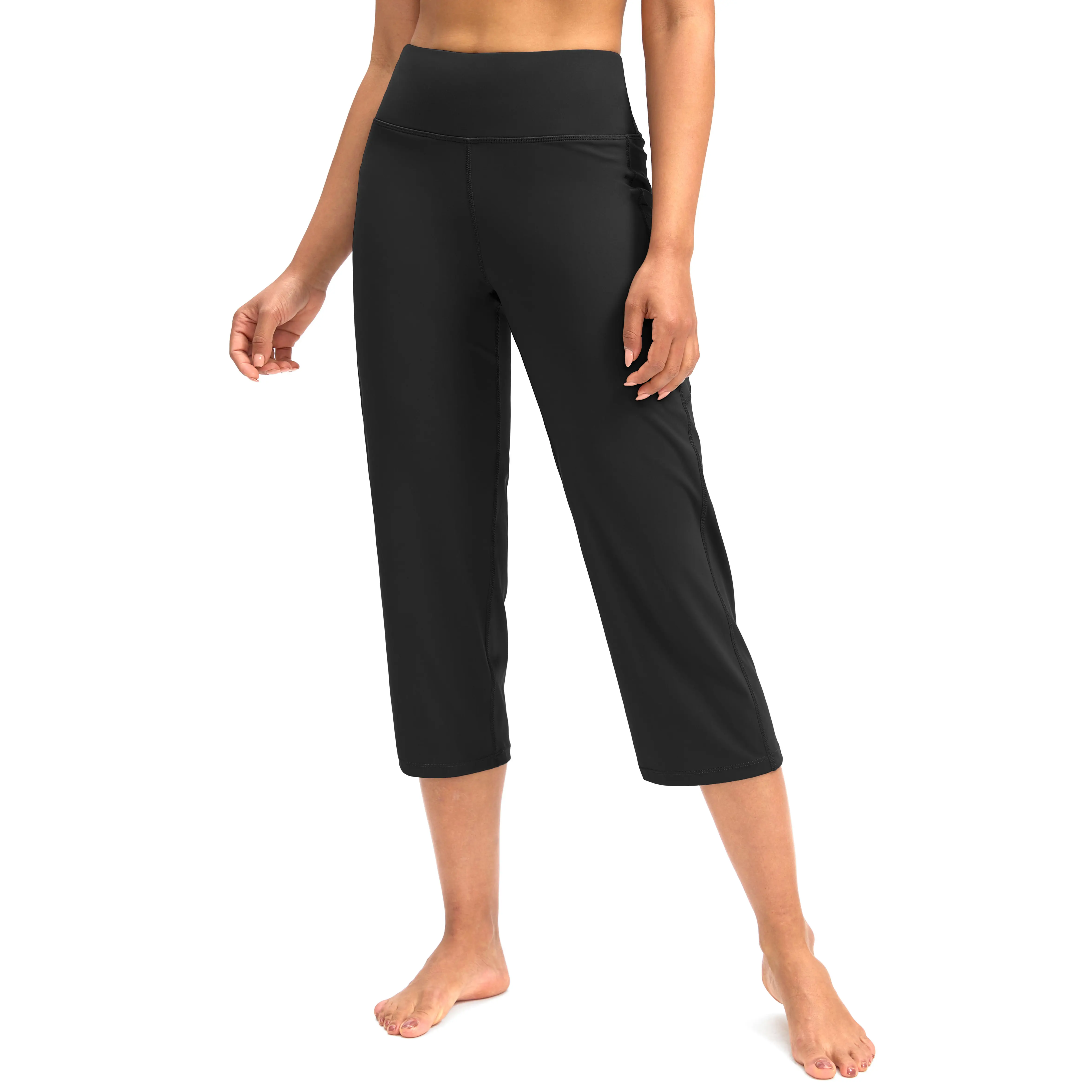 G Gradual Women's High Waisted Leggings - High Waist Ankle Capri Cropped Leggings with Pockets, Tummy Control, Stretchable Straight Leg Athleisure Sportswear, Women's Clothes for Summer Workouts