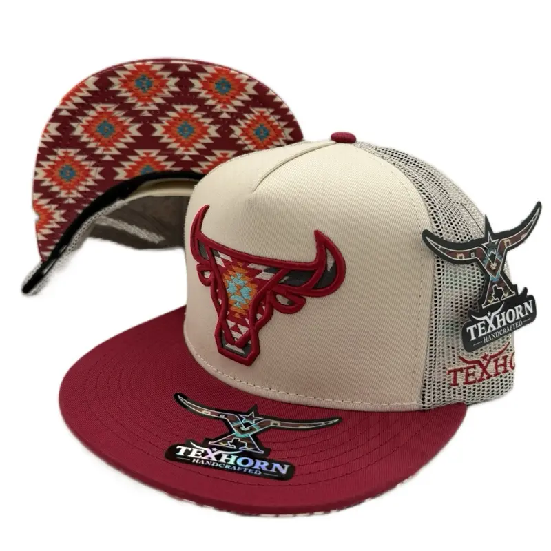 TEXHORN CAP STYLE VICTORIA WITH 3D CATTLE DESIGN Embroidery