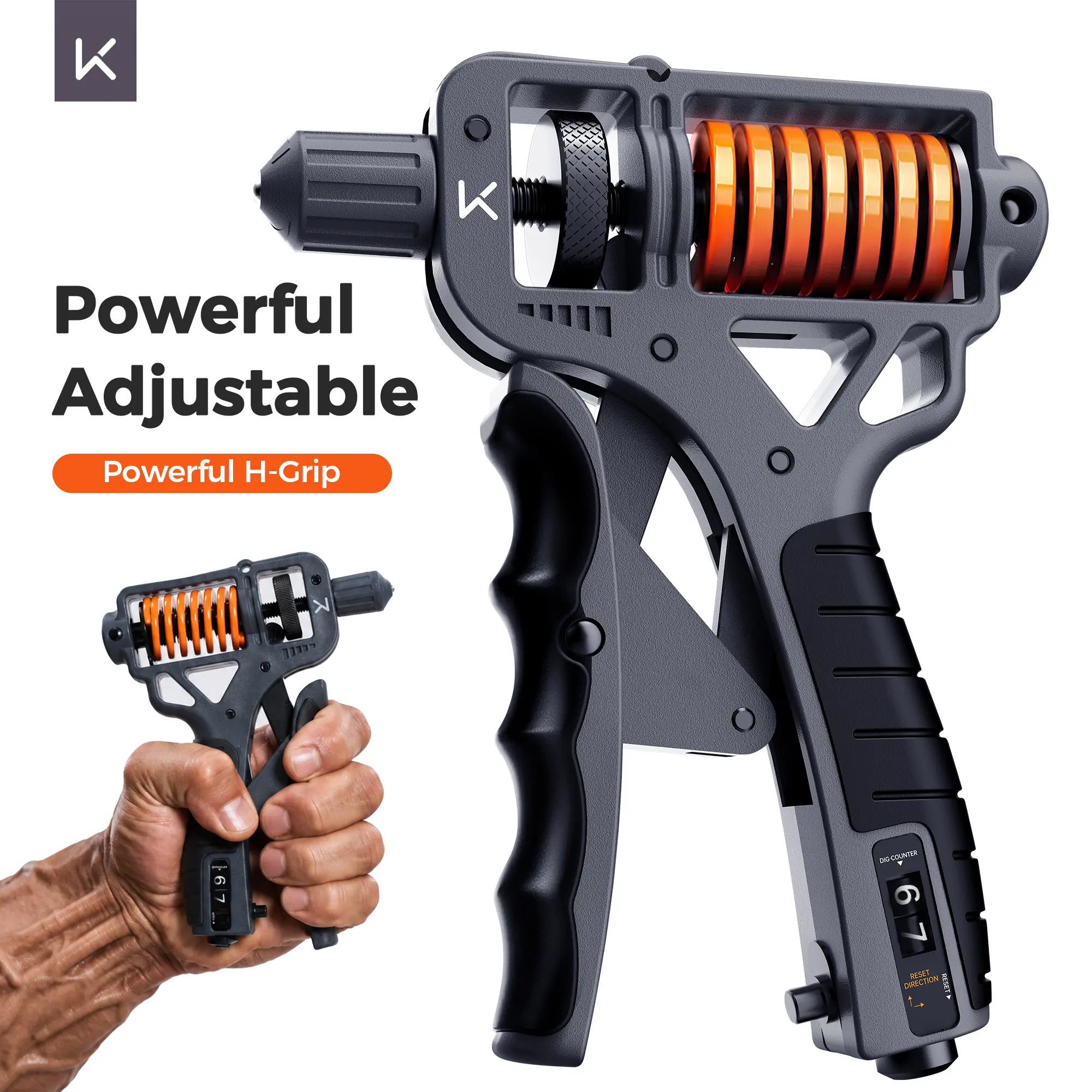 Keep H-Shaped Ergonomic Hand Grip Strengthener - Adjustable 10-660LBS Resistance Strength Workout Equipment, Forearm Exerciser, Power Grip Exercise Equipment for Hand Therapy, Muscle Relaxation