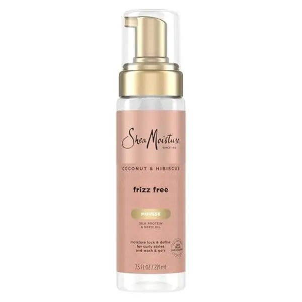 SheaMoisture Curl Mousse Coconut and Hibiscus for Frizz Control Styling Mousse with Shea Butter 7.5 oz | Curl enhancing mousse with Coconut Oil, Neem Oil & Silk Protein to instantly hydrate, reduce frizz, and add shine.