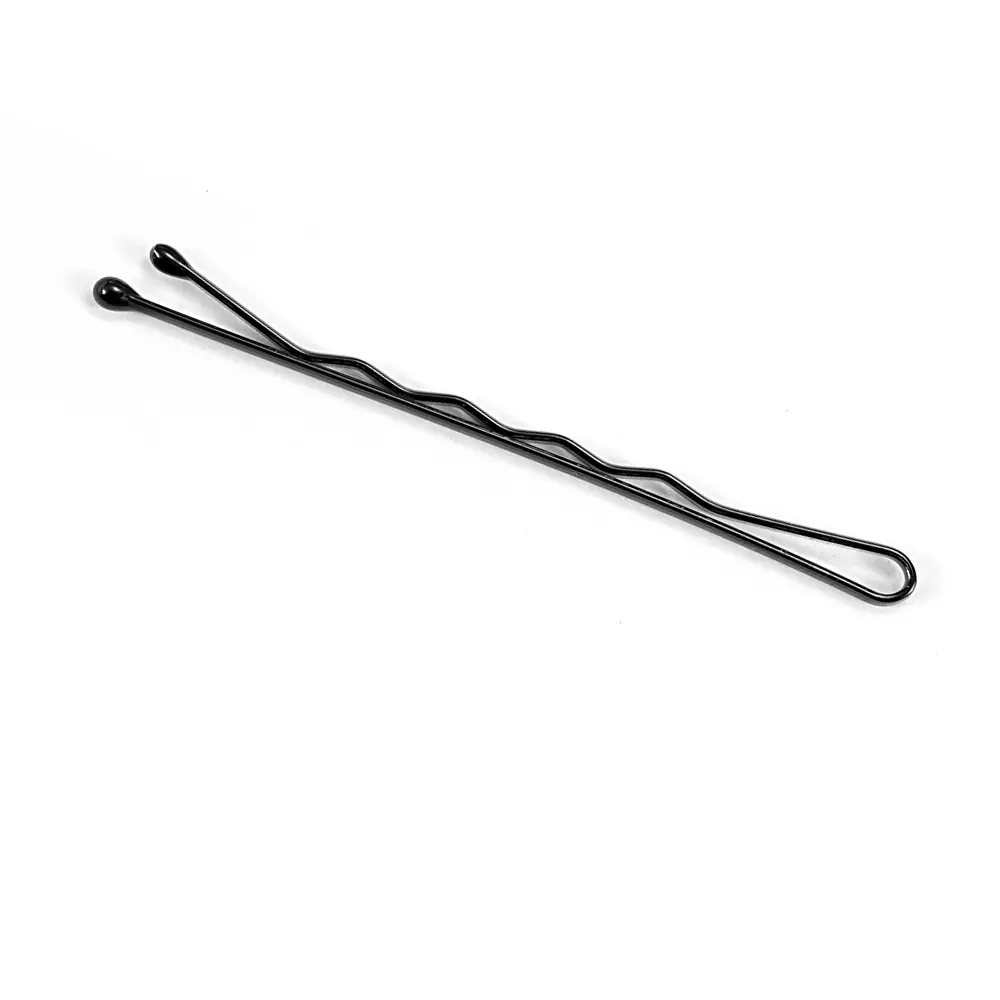 Female Durable Metal Black Bobby Pins, Wavy Non-Slip Hair Pins for Styling Updos & Bangs, Strong Hold Daily Use Hair Accessories for Messy Bun Pigtails Short Hair