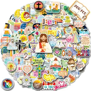200PCS Jesus Christian Stickers, Religious Stickers for Kids Bible Verse Sticker Christian Decals for Water Bottles Laptop, Vinyl Faith Wisdom Words Decals Religious Gifts