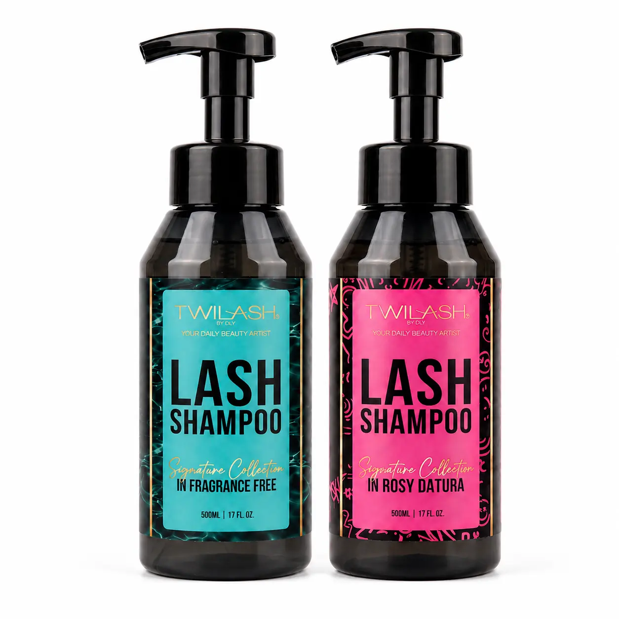 TWILASH by DLY Hydrating Non-Toxic Liquid Lash Shampoo Refill, 500ml/17 fl oz Single Item, Daily Cleansing Beauty Product for Makeup & Oil Residue Removal (Signature Collection)