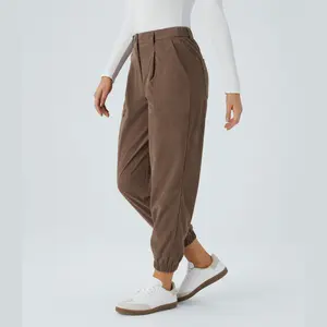 Halara Mid Rise Button Zipper Multiple Pockets Corduroy Casual Joggers