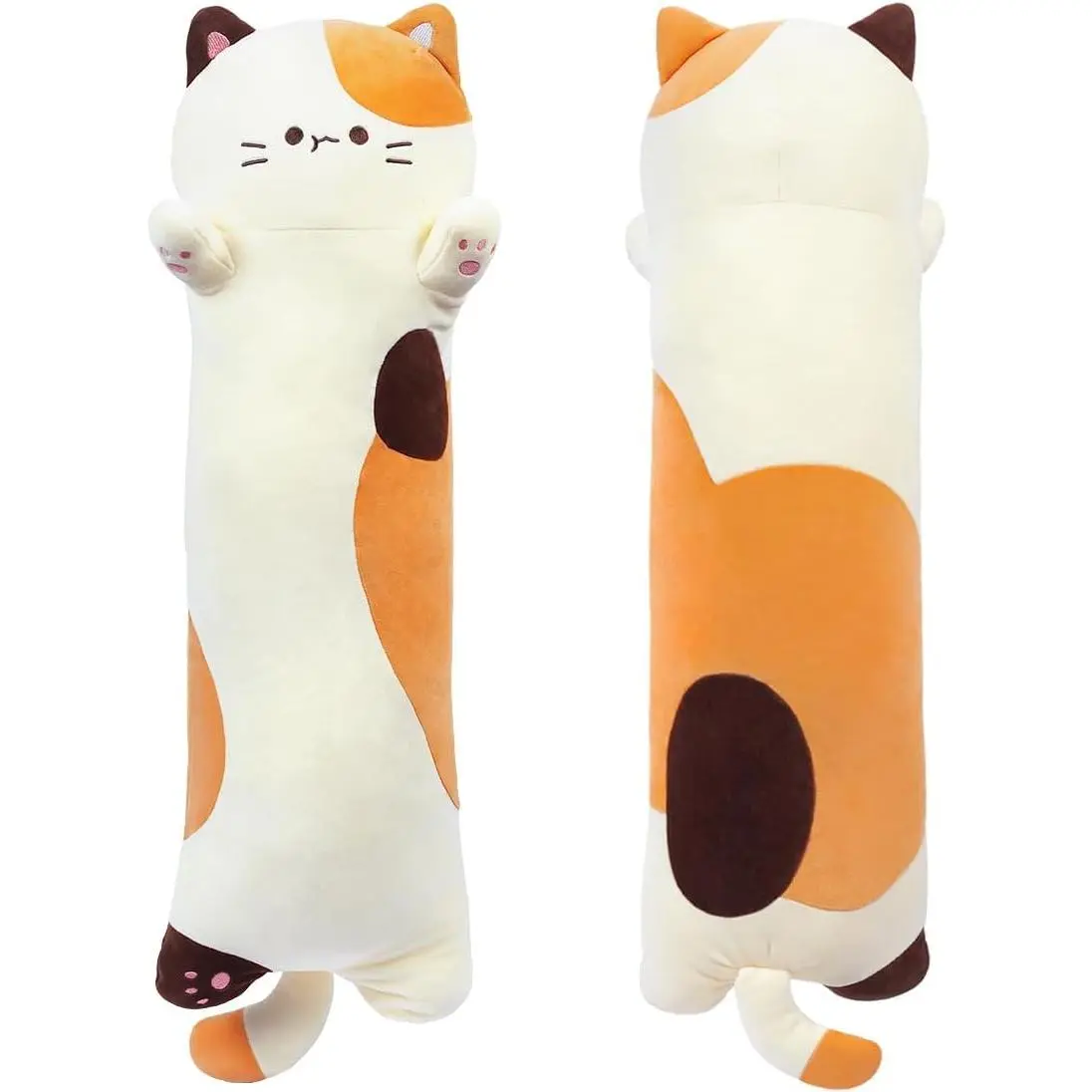 Snowolf Unisex Down Cotton Animal-Shaped Stuffed Cat Hugging Pillow, Soft Body, Plush Fabric Feels Cozy, 27in/35.4in/43in(70cm/90cm), Pillows for Sleeping, Kids Christmas Gift