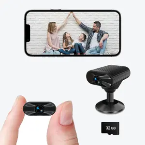 Mini WIFI Surveillance Camera (Strong Magnet): 4K HD, Night Vision, 1.5h Battery/USB Power, 32G Card, iOS/Android APP smart ai motion detection