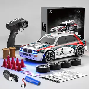Remote Control Drift Car, 2.4GHz Four-Wheel Drive, Speed Adjustment LED Lights Extra Tires Obstacle Accessories Kids Racing Gift, Rc Stunt Car