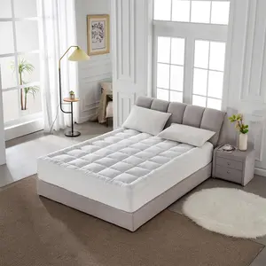 (N)Mattress Pad Quilted Fitted Mattress Protector Cooling Pillow Top Mattress Cover Breathable Fluffy Soft Mattress Topper with 8-21" Deep Pocket