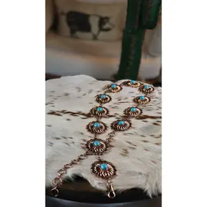 THE BRONZE TURQUOISE CHAIN BELT