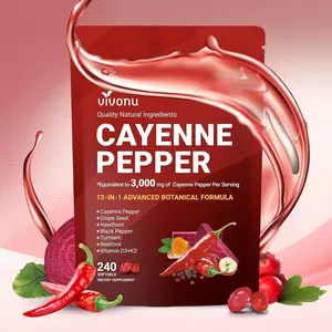 VivoNu Cayenne Pepper Softgels Supplement, Supports Leg Vein, Heart and Blood Vessel Health, with Vitamin E D3+K2 and Extracts of Grape Seed, Hawthorn, Beetroot, Berberine and Other