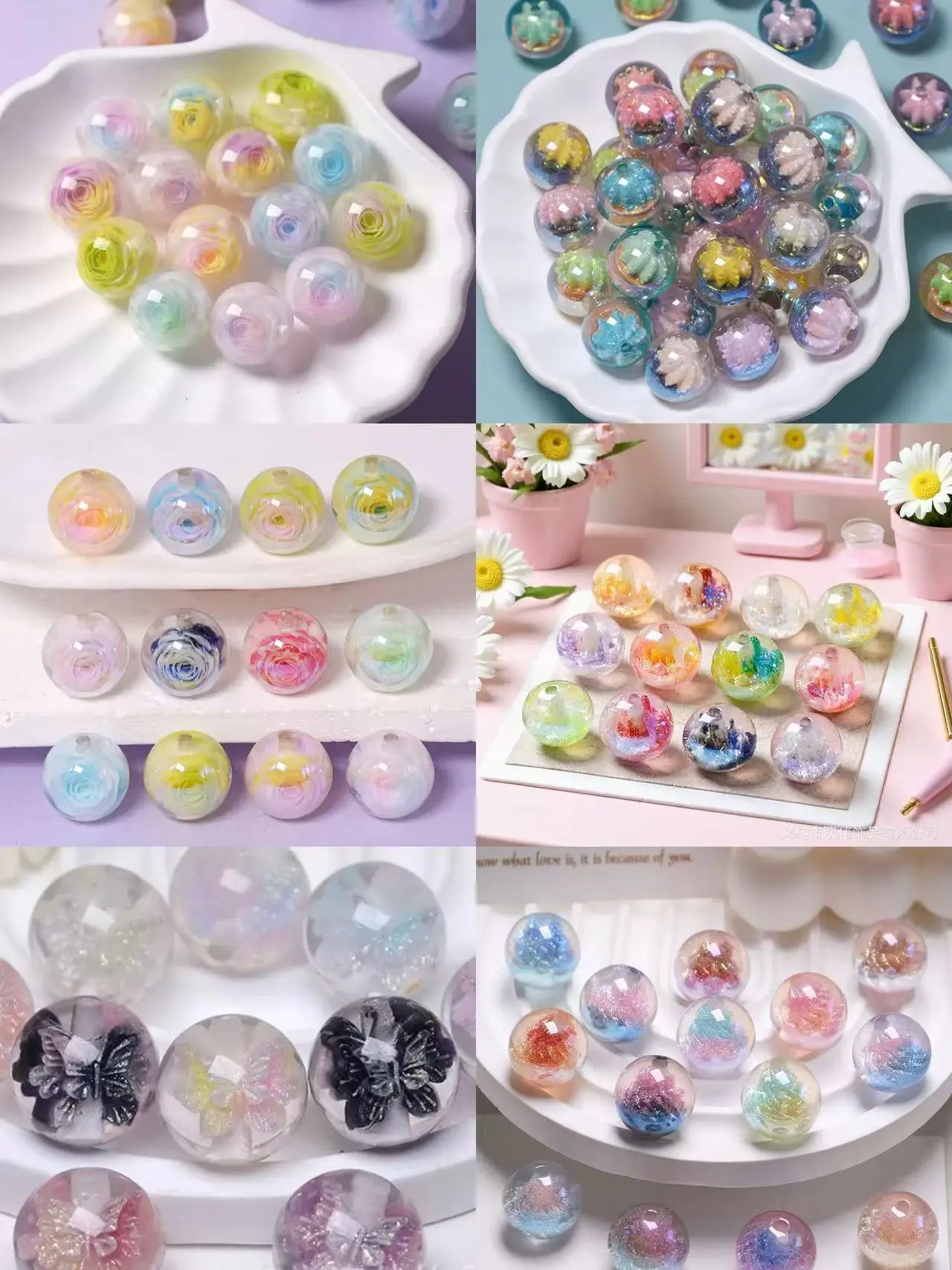 Connie-P7-Monet Garden Series Resin Round Beads