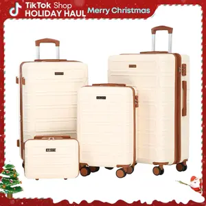 Luggage Sets 4 Piece Suitcase, Expandable ABS with TSA Lock, Double Spinner Wheels, Durable Hardshell, 13/20/26/28in, Great for Travel & Family