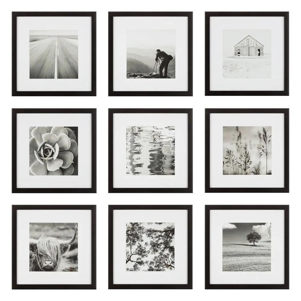 (Set of 9) 12" x 12" Gallery Grid Kit Black - Instapoints