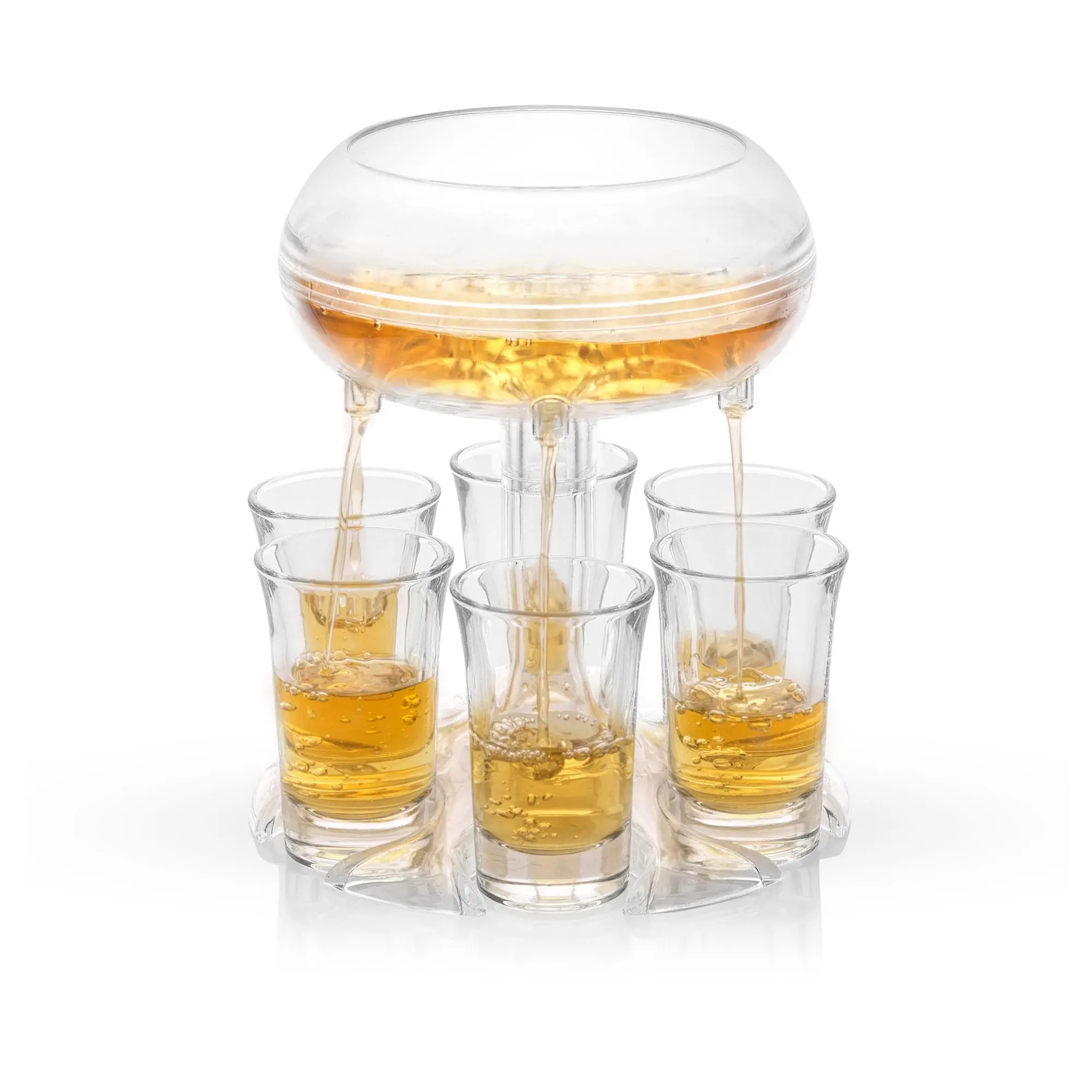 Shot Dispenser with 6 Glass Shot Glasses