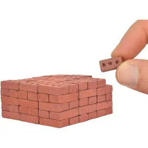1/12 Scale Real Mini Cement Red Bricks – Dollhouse Masonry Bricks for Diorama, Model Train Layout, Mini Construction Projects, Mini Building Supplies – Handmade Small Batch USA