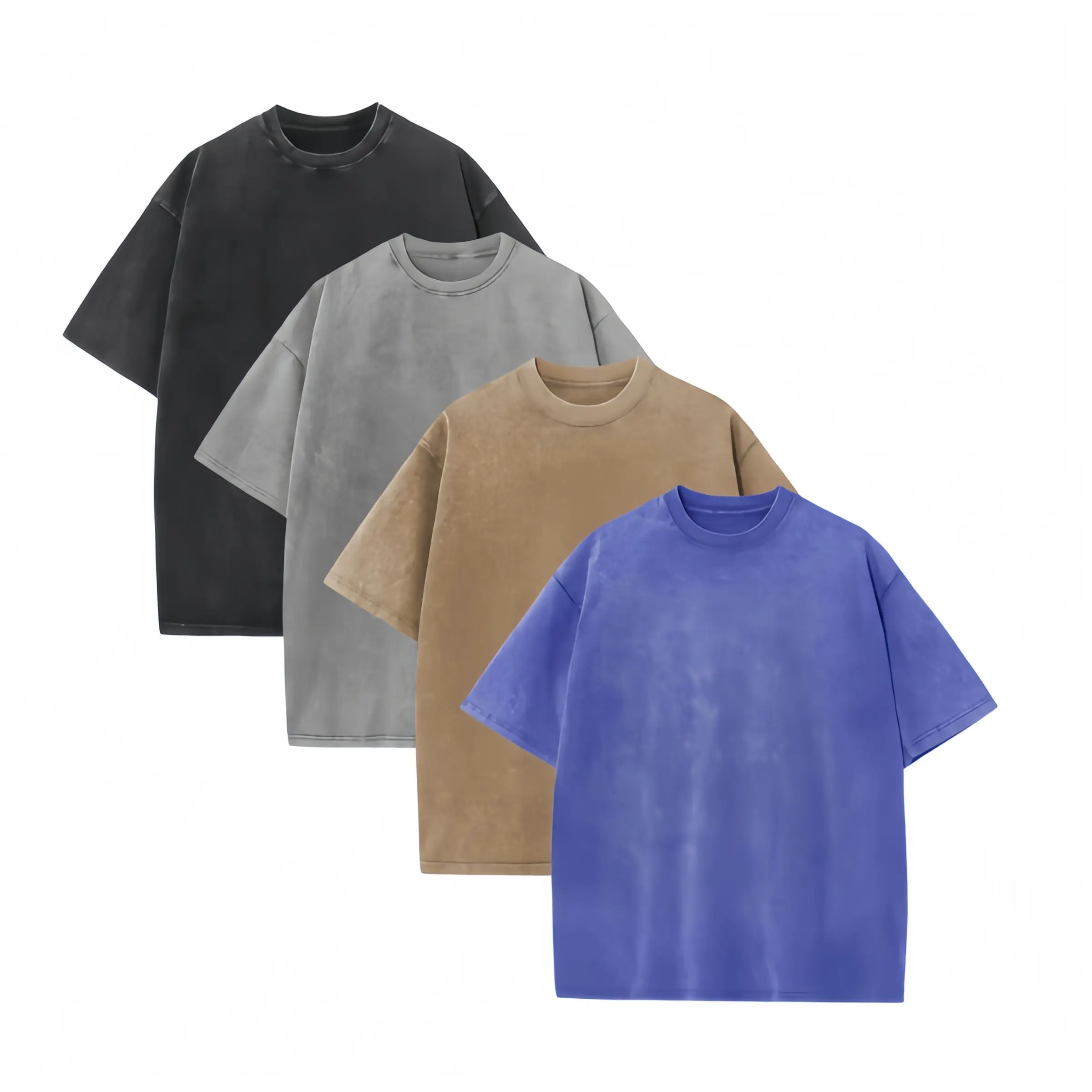 Women's Unisex Solid Cotton T-Shirts, 4-Pack Oversized Loose-Fit Crewneck for Casual Sports & Fitness Wear, Athletic Tee, Casual Fitness Wear, Unisex Wear