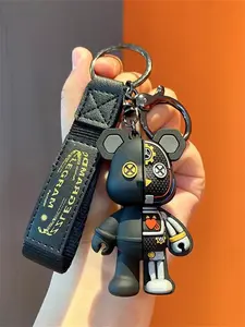 Mechanical Bear Keychain Pendant, Backpack Decoration, Keychain For Bags, Unisex Cartoon 3D Statue, Fashion Creative Key Ring, Car Accessories Gift