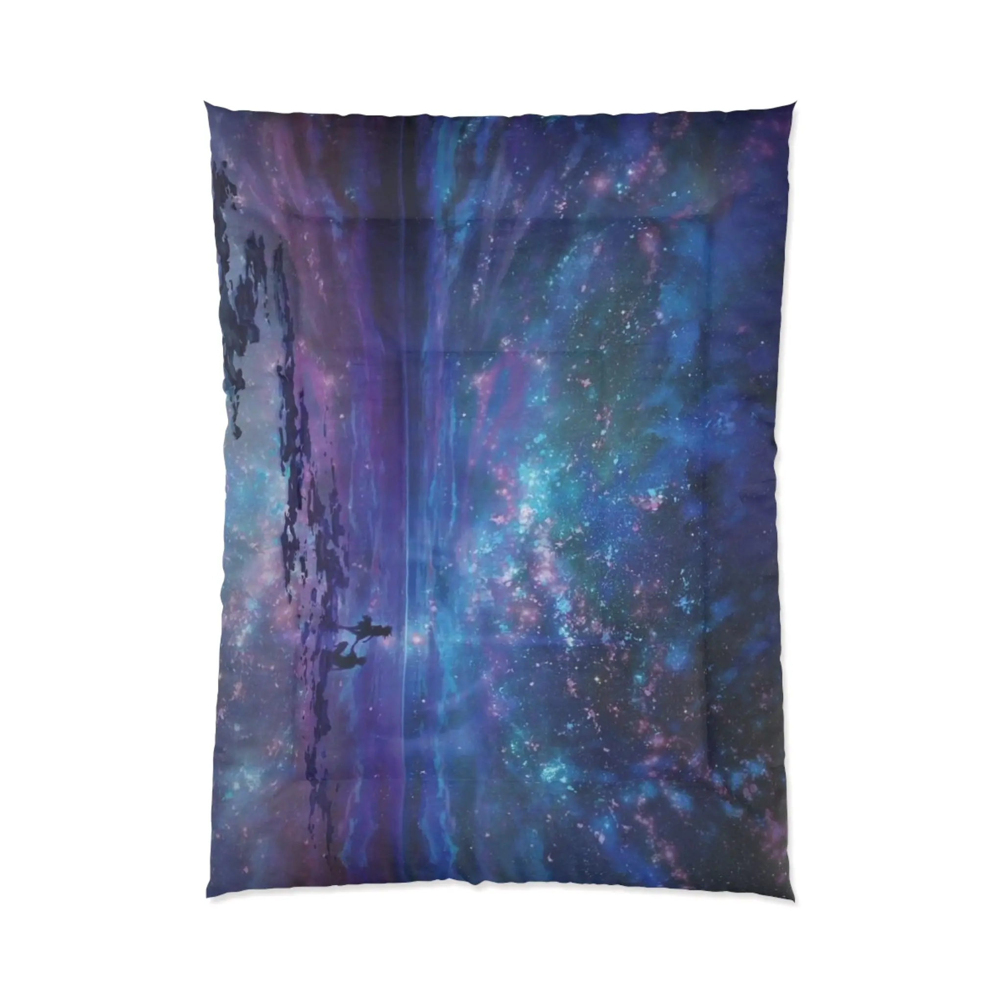 Galaxy Night Sky Comforter - Purple Blue Space Duvet