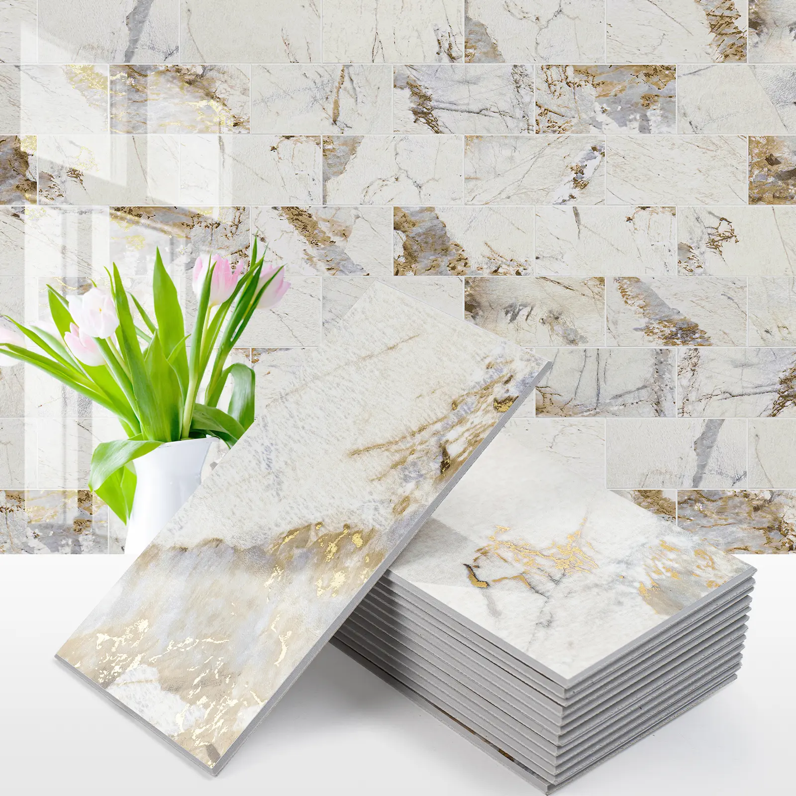 Pandora Marble with Gold Veining - 100PCS
