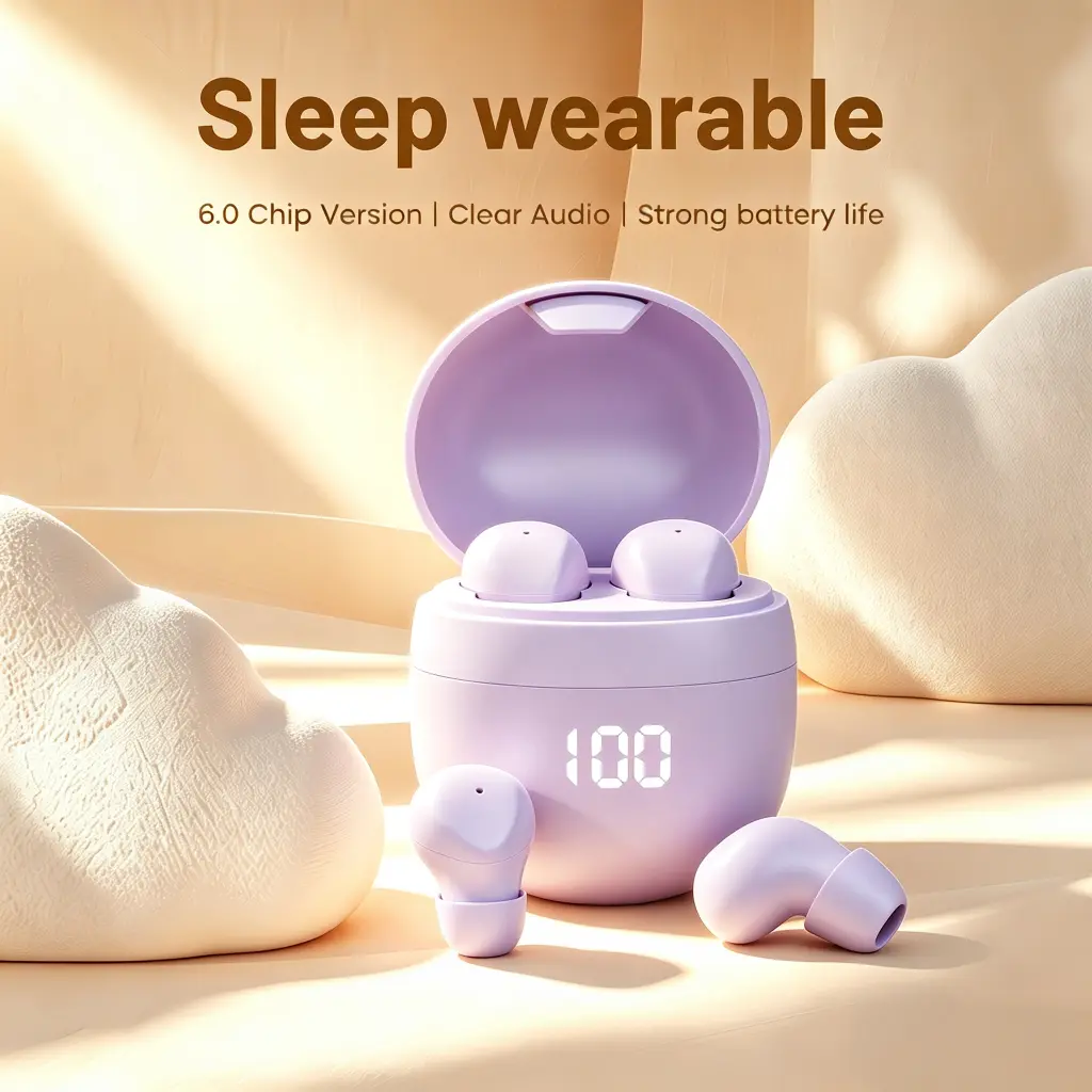 INSONIXN invisible mini sleep earbuds, wireless bluetooth, small eartips for comfortable wear, bass sound, physical noise reduction, suitable for classes, side sleeping, and workouts,back to school,back to school haul