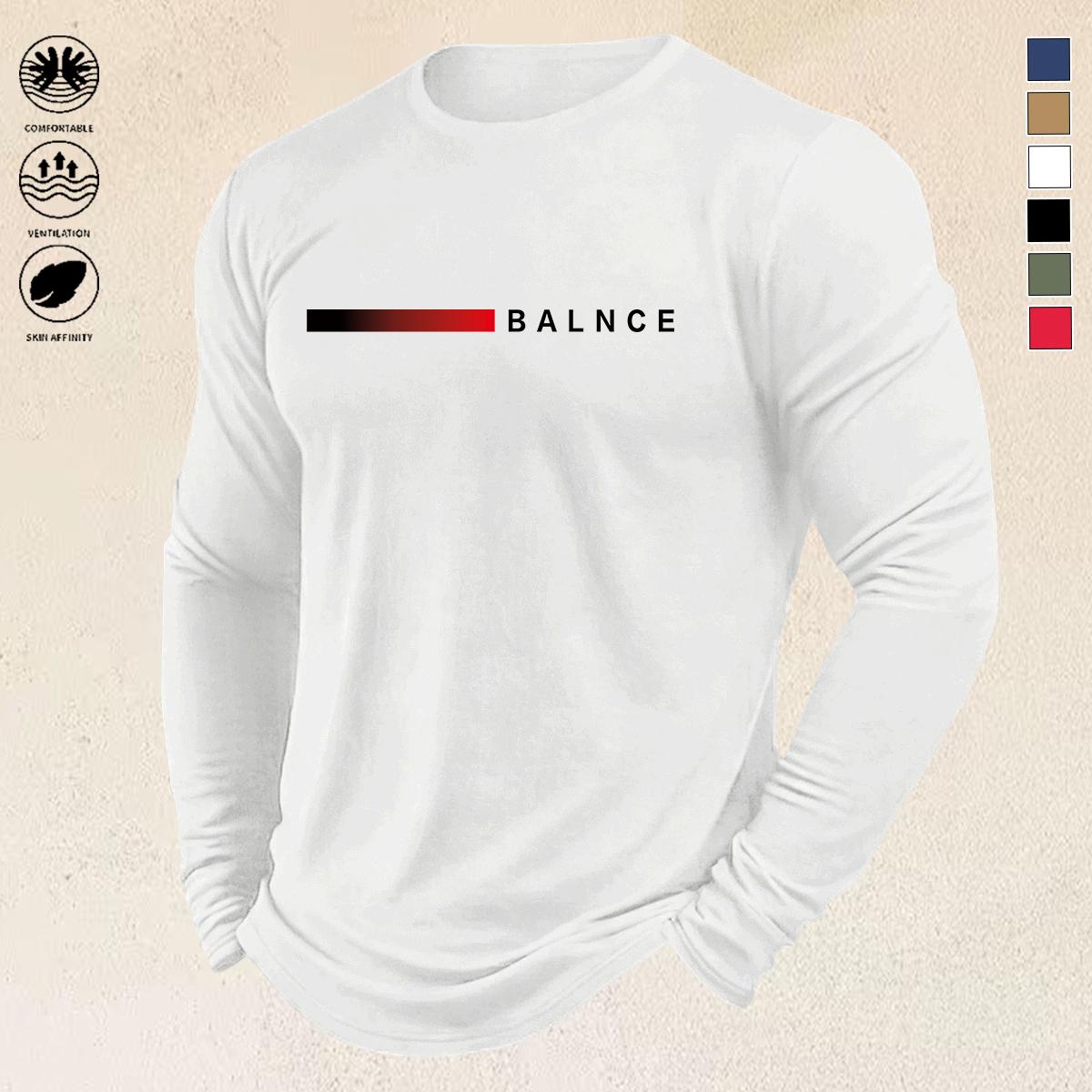 Men's Colorblock Polyester Crew-Neck Long-Sleeve Sports Shirts (5-Pack) - Breathable, Loose, Comfortable for Casual Workouts, Ideal for Street Style, Polyester Clothes