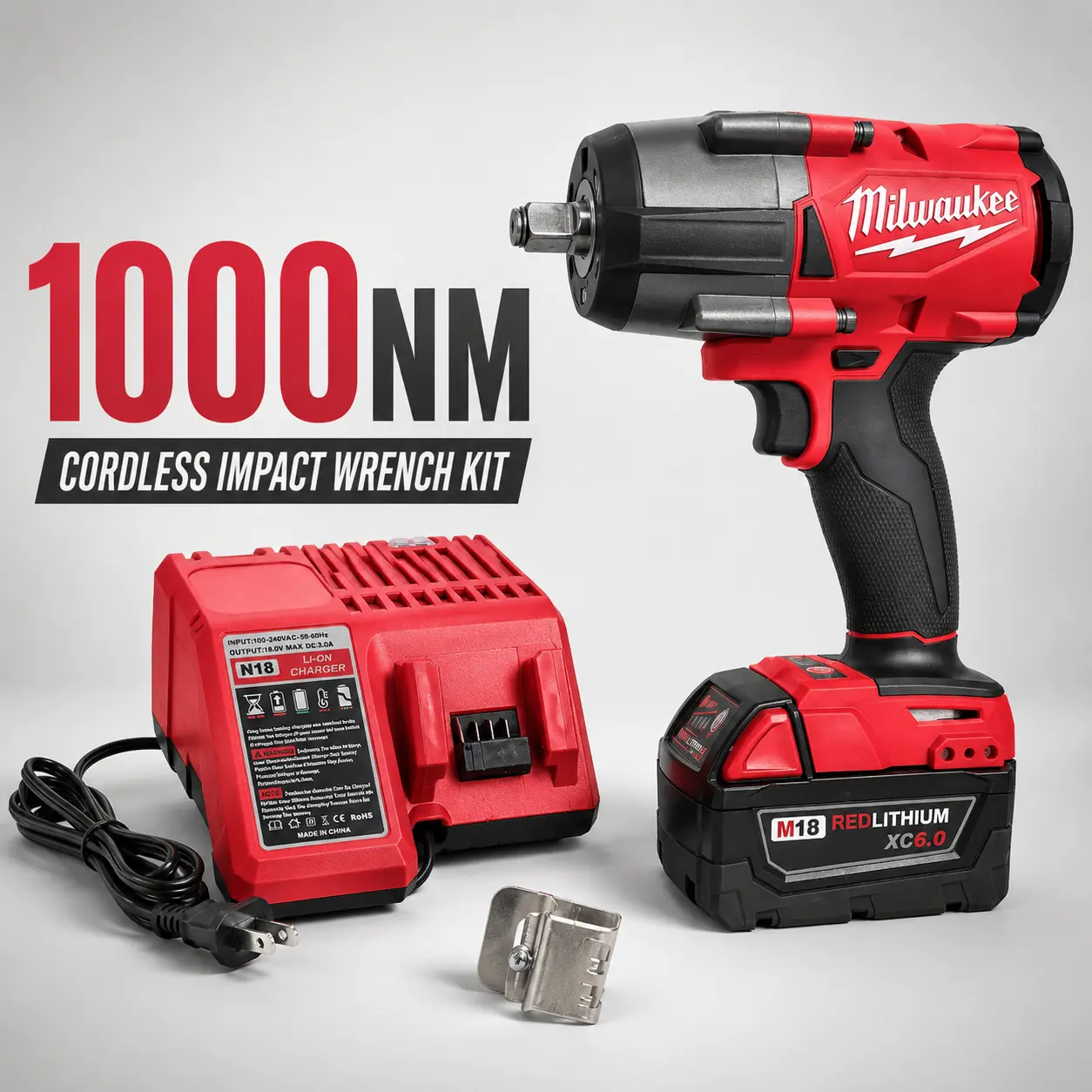 Milwaukee M18 Series Heavy Duty Torque Wrench, 1000Nm High Torque Hand Tool for Heavy Equipment, Mechanic
