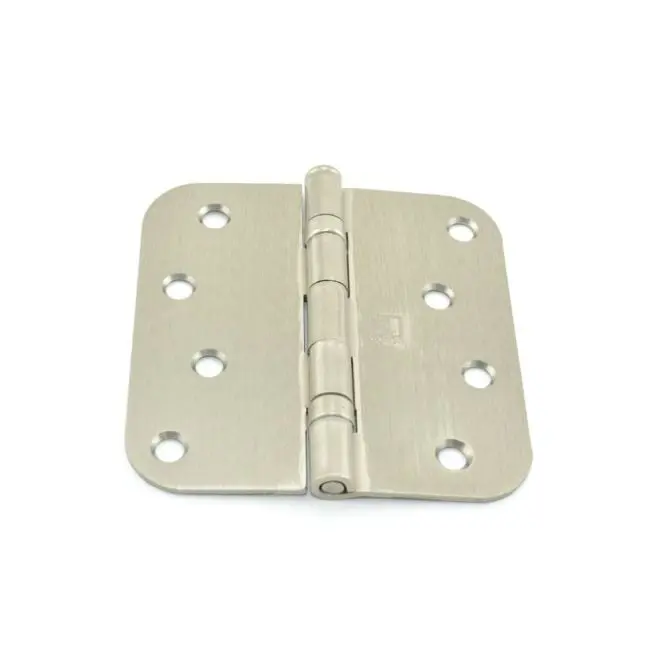 4 x 4 in. 0.625 in. Radius Full Mortise Residential Weight Ball Bearing Hinge, Satin Nickel