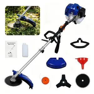 43cc Gas Weed Wacker 3-in-1 – Brush Cutter & String Trimmer & Lawn Edger, Heavy Duty 2-Stroke Engine, 3 Cutting Heads, Shoulder Strap, Anti-Vibration Handle, Yard Care Tool Set