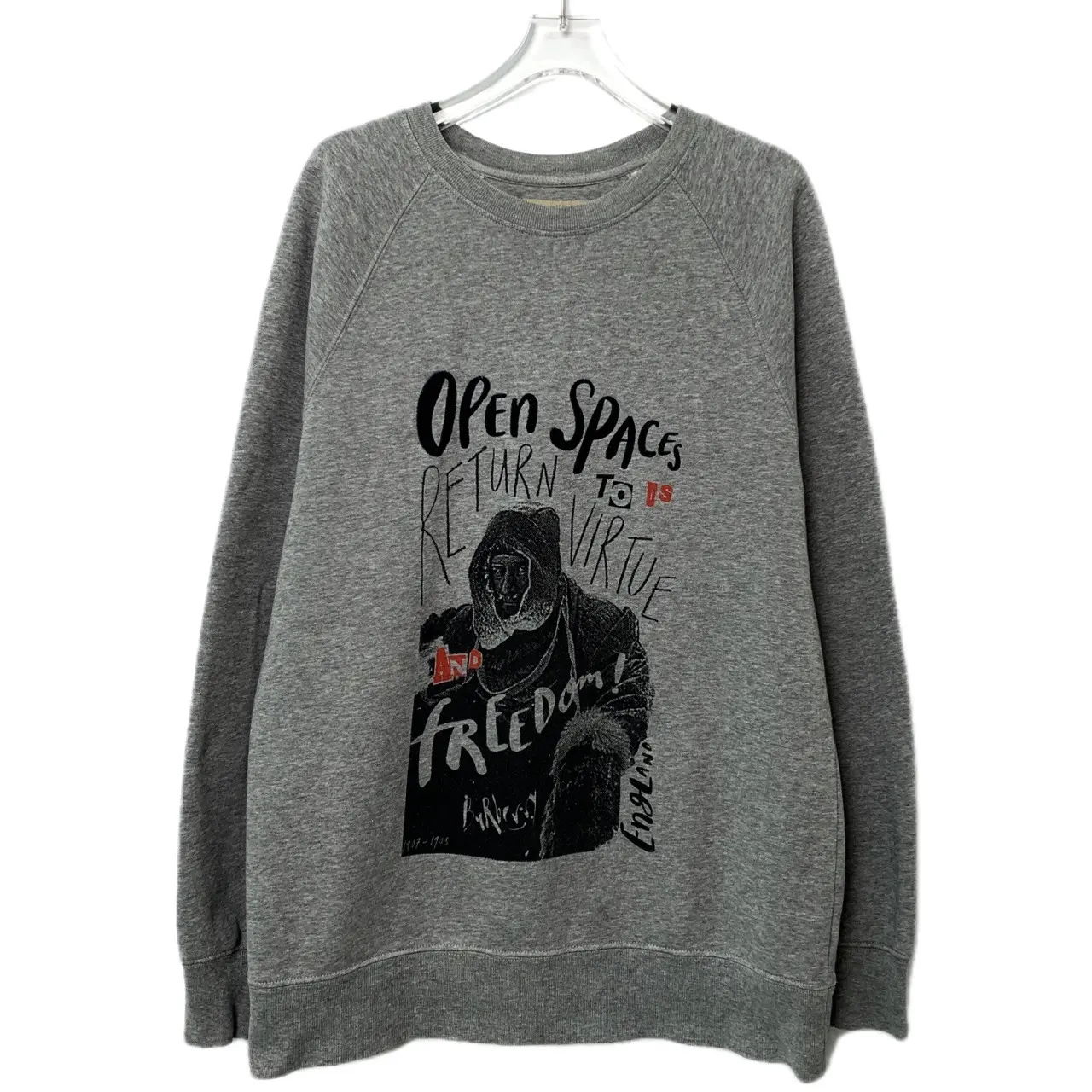 RDLT - Burberry Grey Graphic Print Cotton Crewneck Sweatshirt Size S