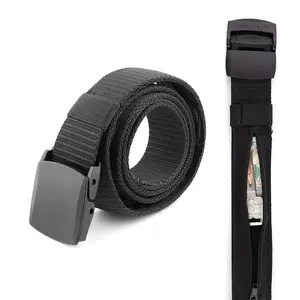 Travel Security Belt Hidden Money Pouch Wallet Pocket Waist Belt Safe Non-Metal
