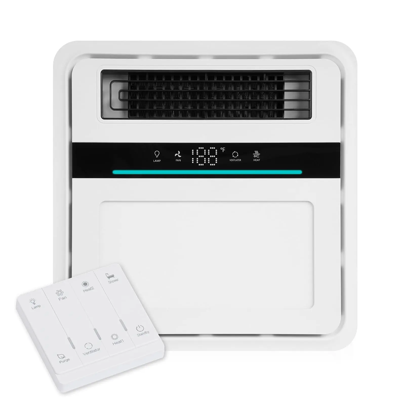 Bathroom Fan with Light and Heater, 1700W,140 CFM Ventilation, Remote Control,Quiet Exhaust, 4-in-1 Design for Heating, Lighting, Ventilation & Air Circulation for Comfort in Any Season