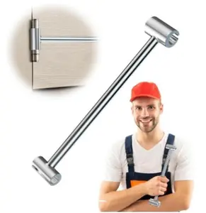 Door Hinge Adjustment Tool, 14-19mm Hinges Gap Adjusting Wrench, Upgraded Door Henge Repair Tool, Door Gap Tool for Flag Hinge Steel Double-Ended Door Henge Repair Wrench
