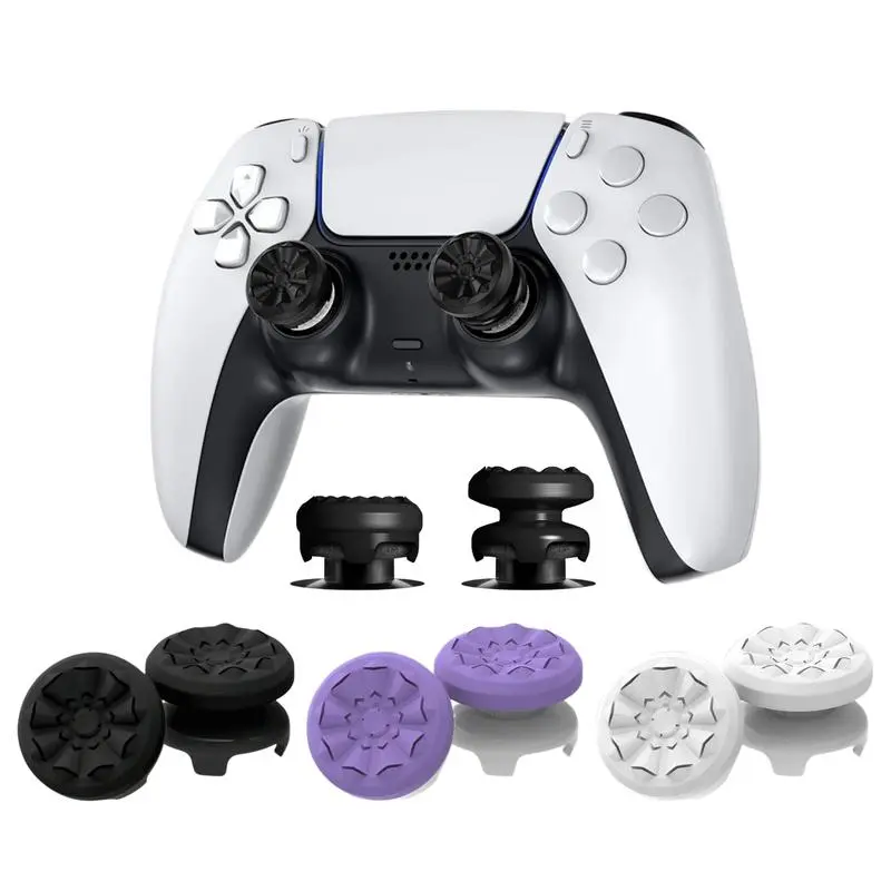 Aim Precision Thumb Grips for PS5/PS4 Controllers, Anti-Slip, Comfortable, 1 High-Rise 1 Mid-Rise, Console Controller Accessories, FPS Gamer Gifts, Controllers For Ps5