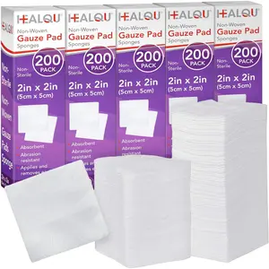 1000 Gauze Pads 2x2 - Soft Non-Woven 4-Ply for Tooth Extractions and Dental Procedures - Non-Sterile Square Sponges for First Aid, Surgical, & Wound Dressing (5 Packs of 200)