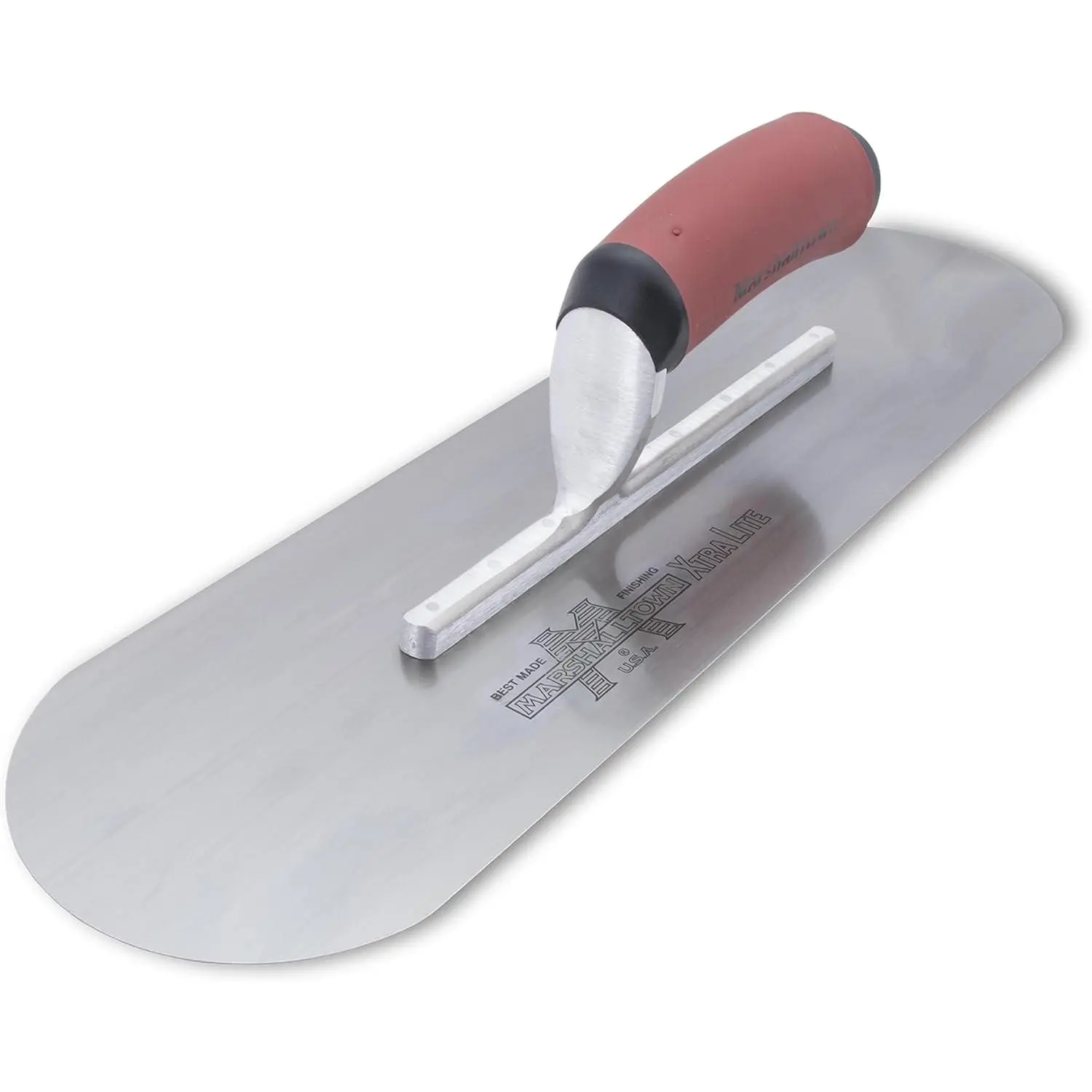 Concrete Finishing Trowel - 16x4.5 in Concrete Cement Mortar Tool, DuraSoft Grip Handle, XtraLite Mount, Made in USA, Model SP16SD, Pool Trowel, Concrete Finishing Tool