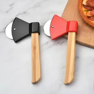 Pizza Cutter, 1 Count Stainless Steel Pizza Slicer with Wooden Handle, Pizza Tool, Kitchen Utensils & Gadgets, Pasta, Kitchen Cooking Accessories