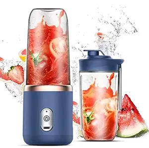 Portable Blender for Shakes and Smoothies, 400Ml Fruit Veggie Juicer Cup with 6 Blades, Travel Cup for Kitchen, Home, and Travel, Blue