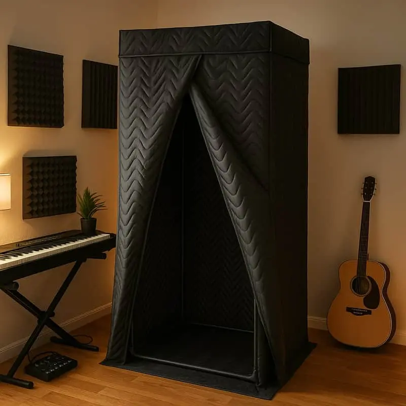 6.56 ft Portable Vocal Booth – Soundproof Recording Booth with Travel Bag for Voiceovers, Podcasts & Music
