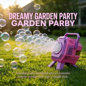Upgrade Desktop Automatic Bubble Machine for Ages 3+, Unisex High-Quality Large Output, Auto-Rotating Colorful Bubbles, Indoor Outdoor Dreamy Garden Party Wedding Essential, Automatic Bubble Maker